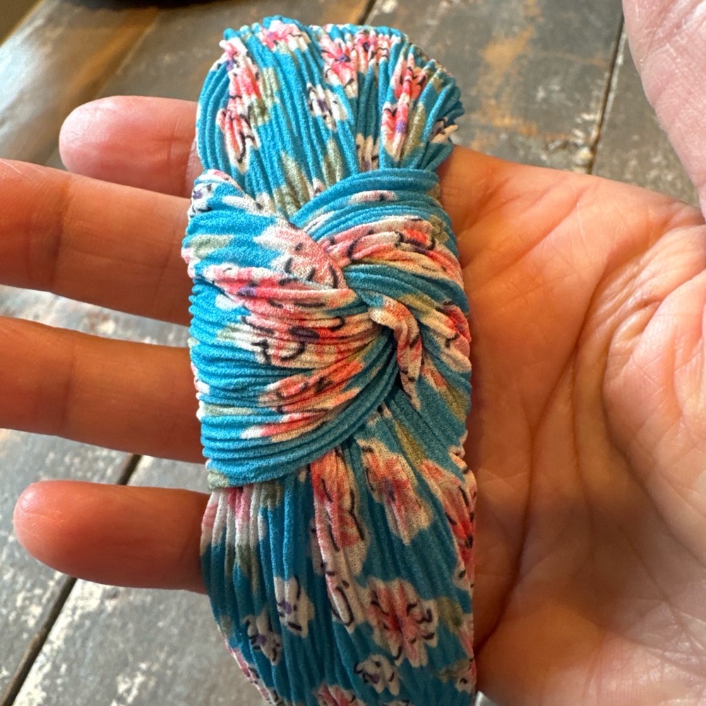 Turquoise Floral Twist Headband - Women Accessories